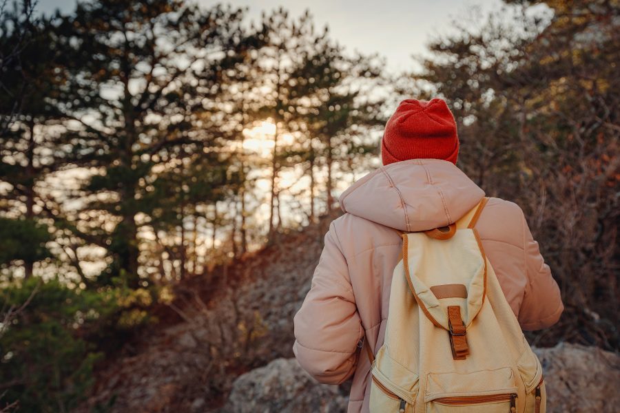 a person on a winter hike