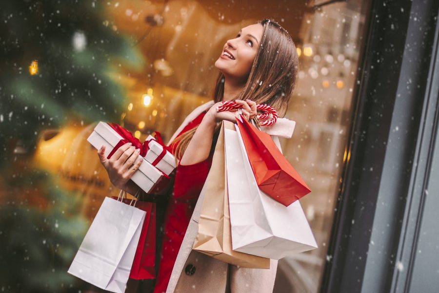 woman Christmas shopping in Chestertown