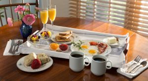 Breakfast for two served in your room