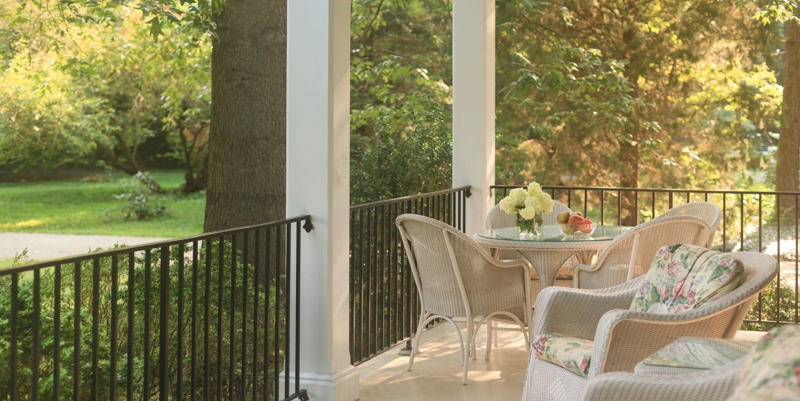 Brampton Inn porch on a sunny day in the afternoon