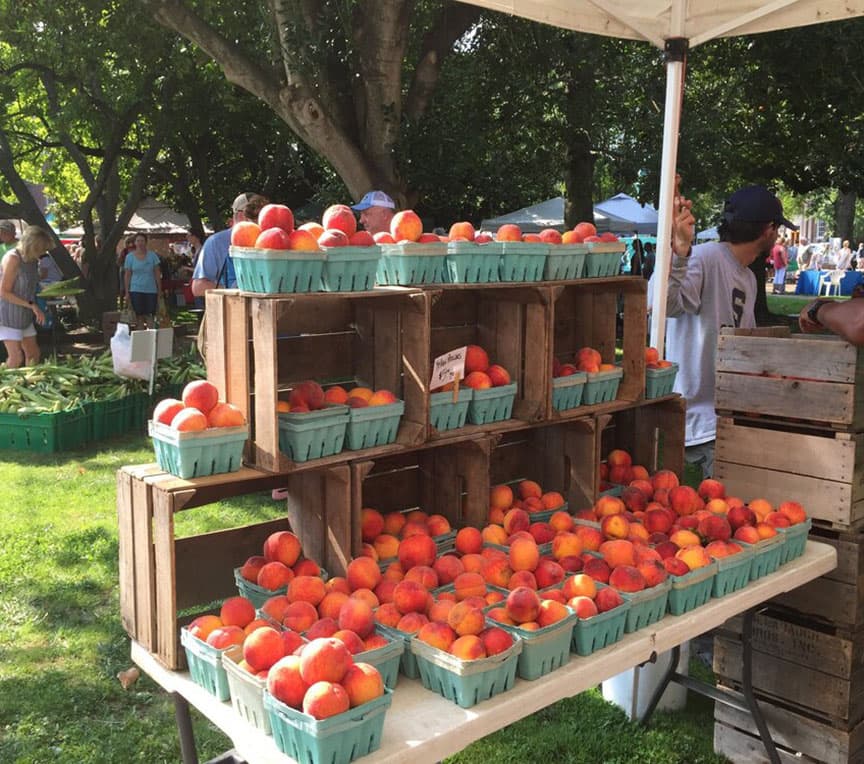 Peaches for Sale at Chestertown Farmers Market