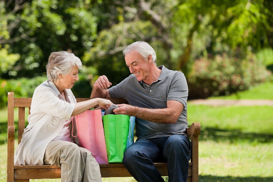 Couple Exchanging Gifts After Shopping in Chestertown